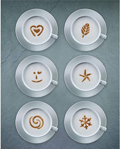  Aerolatte Cappuccino Artist, For Latte Coffee Art, Set Of 6 Decorative Stencils …