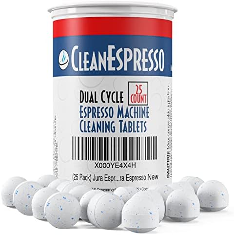  Jura Compatible Cleaning Tablets (25 Count) - 3.5 Gram Dual Cycle Espresso & Coffee Machine Cleaning Tablets For Jura Capresso, E6, E8, S8, D6, C60 Impressa Models & More