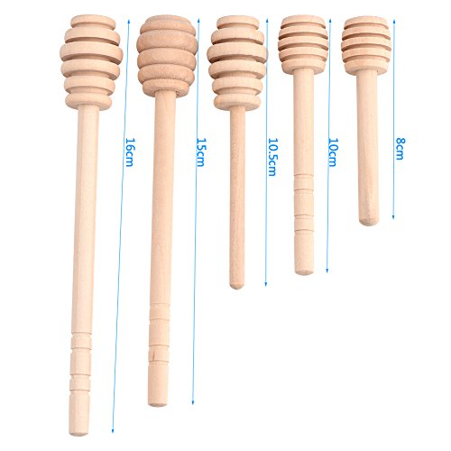  Honey Dipper Sticks, 50Pcs/set Household Wooden Mini Jam Honey Dipper Jar Dispensing Collecting Stirring Rod Stick(15cm / 5.9inch)