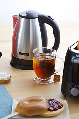  MUSA USA GAU-18220 1.8 Liter Cordless Stainless Steel Electric Tea Kettle With Easy To Serve Pouring Spout