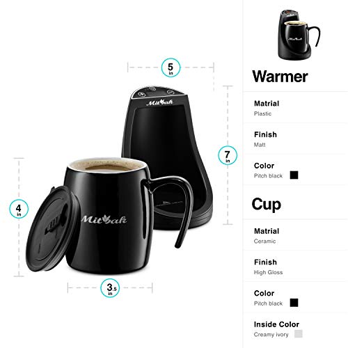  Innovative Coffee Mug Warmer With A 16-Ounce Ceramic Coffee Mug & Lid | This Mug Warmer For Desk Will Keep Coffee, Tea, Hot Chocolate The Perfect Temperature For Hours