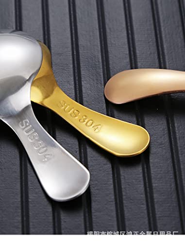  Color Short Handle Dessert Spoon Stainless Steel Sugar Salt Spice Spoon Condiment Tea Coffee Scoop Small Kids Spoon Kitchen Tools (color), 9*4.5CM