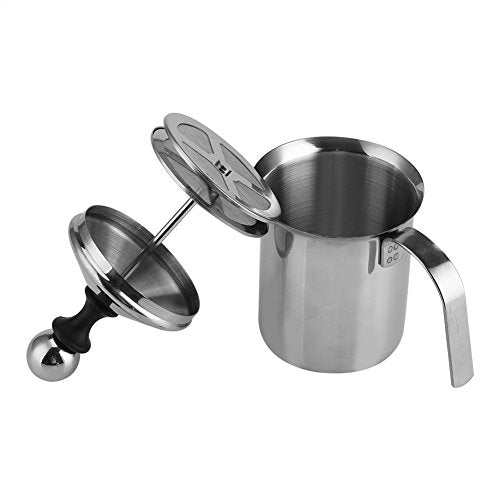 Stainless Steel Manual Milk Frother Mesh Coffee Cappuccino Foamer Creamer(800ML)