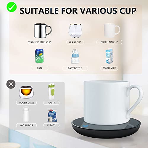  Electric Coffee Warmer, Smart Coffee Warmers For Office Desk, Mug Warmer With 2 Temperature Settings, Cup Warmer Tea Warmer, Electric Beverage Warmer, Drink Warmer For Cocoa, Tea, Milk
