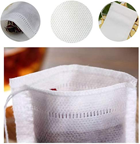  Tea Filter Bags With Free Tea Spoon, Safe & Natural Material, Disposable Tea Infuser For Loose Leaf Tea, Coffee, Spice, Herbs (300 PCS)