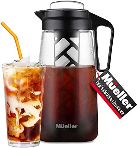  Ueller Cold Brew Coffee Maker, 2-Quart Heavy-Duty Tritan Pitcher, Iced Coffee Maker And Tea Brewer With Easy To Clean Reusable Mesh Filter
