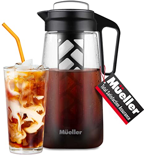  Ueller Cold Brew Coffee Maker, 2-Quart Heavy-Duty Tritan Pitcher, Iced Coffee Maker And Tea Brewer With Easy To Clean Reusable Mesh Filter