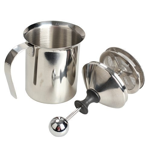  400ml Stainless Steel Milk Frother Double Mesh Milk Creamer Milk Foam