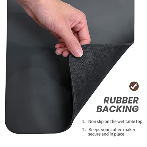  Coffee Mat, Coffee Bar Mat For Countertop(12"x19''), Anti-Slip Absorbent Dish Drying Mat For Kitchen, Suitable For Coffee Machine, Coffee Maker, Coffee Pot, Espresso Machine, Dish Rack