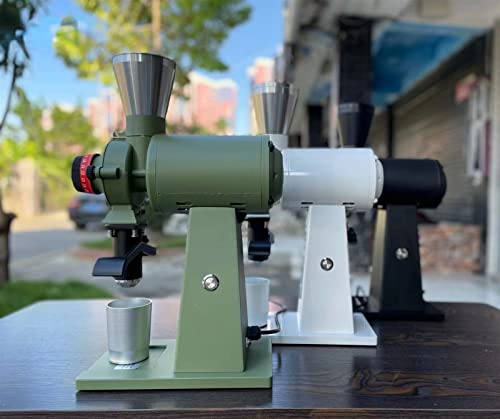 Titanium Alloy Flat Knife 90mm Grinder Hand Pour SOE Coffee Grinder Electric Commercial Tea Grinder 400W (Color : White, Size : EU_220V)