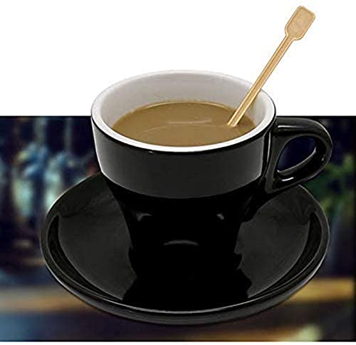  500 Pcs Plastic Coffee Tea Stirrer Spoon Disposable Spoons Stir Stirrer Mini Stir Swizzle Sticks Plastic Food Grade Coffee Stirrers Tea Spoons Soup Spoon Cocktail Sticks Blender Spoon(Beige)