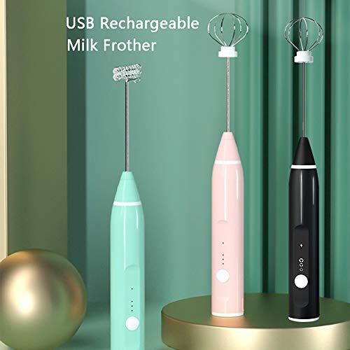  Rechargeable Milk Frother Handheld Electric Foam Maker With Stainless Whisk 3 Speed For Bulletproof Coffee Latte Cappuccino Hot Chocolate Matcha Stirrer Blender