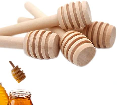  YYGMSS Wooden Honey Dipper Stick Collecting Dispensing Drizzling Jam Portable Wedding Party (8cm, 50)