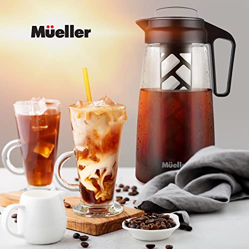  Ueller Cold Brew Coffee Maker, 2-Quart Heavy-Duty Tritan Pitcher, Iced Coffee Maker And Tea Brewer With Easy To Clean Reusable Mesh Filter