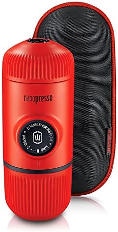 Wacaco Nanopresso Portable Espresso Maker Bundled With Nanopresso Protective Case, Upgrade Version Of Minipresso, 18 Bar Pressure, Extra Small Travel Coffee Maker, Manually Operated