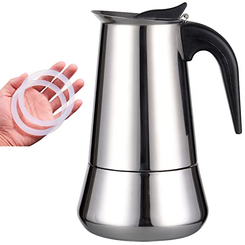  Stovetop Espresso Maker Stainless Steel Moka Pot Espresso Maker Percolator Italian Coffee Maker Capable Moka Coffee Machine Cafe Percolator Maker For Home & Camping-12Cup