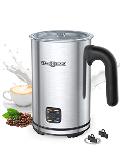  Milk Frothers, PARIS RHÔNE 4-in-1 Automatic Warm And Cold Milk Foamer, Electric Milk Frother And Steamer For Coffee, Milk Warmer, Foam Maker For Latte, Cappuccino, Macchiato