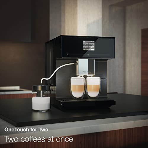 MIELE NEW CM 7750 CoffeeSelect Automatic Wifi Coffee Maker & Espresso Machine Combo, 2.2 Liter Obsidian Black - Grinder, Milk Frother, Cup Warmer, Glass Milk Container, Select From Multiple Beans