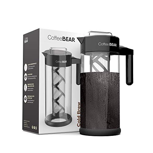  – Cold Brew Coffee Maker And Ice Tea Brewer, Borosilicate Glass Pitcher With Mesh Filter, 1.3L (44oz)