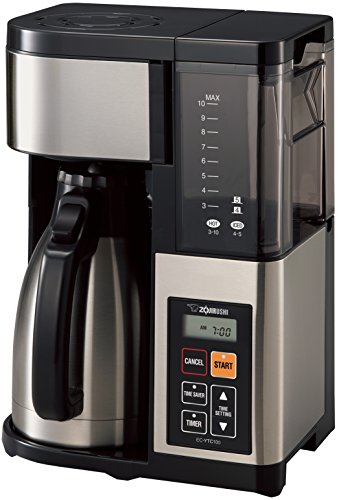  EC-YTC100XB Coffee Maker, 10-Cup, Stainless Steel/Black