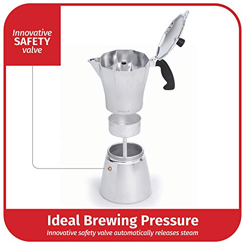  Koffe 12-Cup Aluminum Stovetop Moka Pot Espresso Maker, Silver