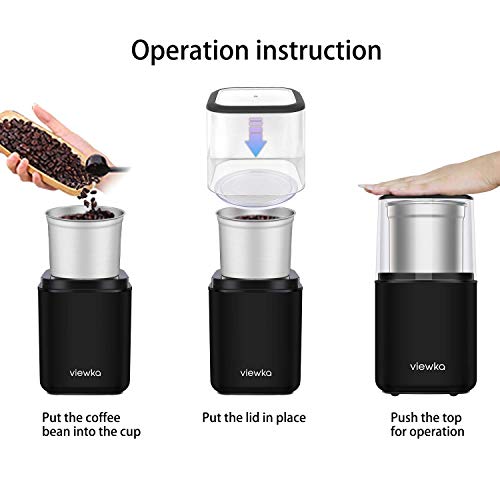  VK-7446B Electric Dried Spice And Coffee Grinder,detachable Cup, OK For Clean It With Water, Blade & Cup Made With SUS304 Stianlees Steel