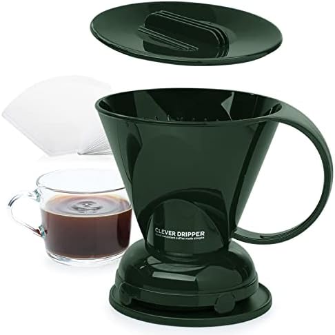  Coffee Dripper And Filters, Large 18 Oz (Cloud)| Barista's Choice| Safe BPA Free Plastic|Includes 100 Filters