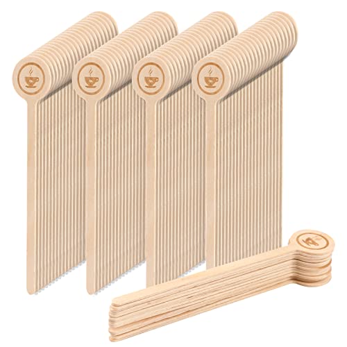  Coffee Stirrers Stir Sticks Wooden Coffee Stirrer Beverage With Round Ends, 6 Inch Environmentally Friendly Coffee Stir Sticks For Coffee Milk Cocktail Tea (100 Pcs)