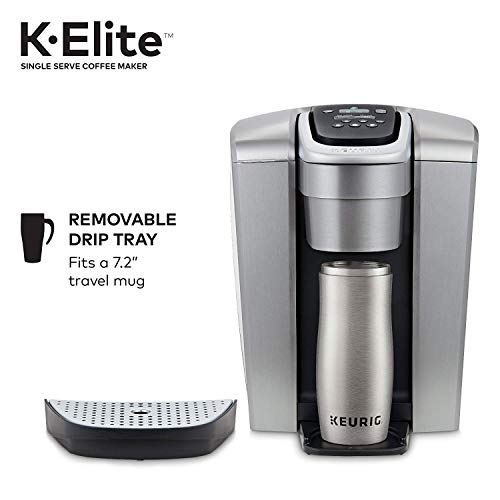 Keurig® C K-Elite Maker, Single Serve K-Cup Pod Brewer, With Iced Coffee Capability, Brushed Silver Plus Extra Filter Included, 75oz