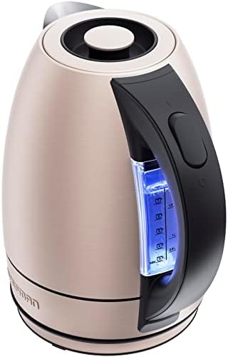  Electric Kettle, 1.7 Liter Stainless Steel Electric Tea Kettle Water Boiler With Automatic Shutoff, LED Lights, Boil-Dry Protection, Hot Water Electric Kettles For Boiling Water, Stainless