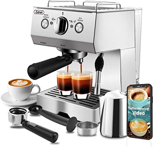  Manual Espresso Machines Espresso Machines 20 Bar Fast Heating Automatic Cappuccino Coffee Maker With Foaming Milk Frother Wand For Espresso, Latte Macchiato, 1.2L Removable Water Tank