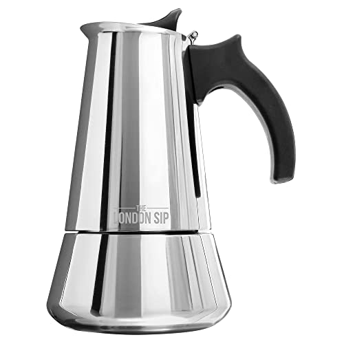  Tainless Steel Stove-Top Espresso Maker Coffee Pot Italian Moka Percolator, Silver, 3 Cup