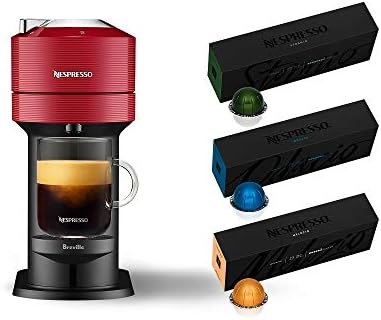  Nespresso Vertuo Next Coffee & Espresso Machine NEW By Breville, Light Grey, Coffee Maker And Espresso Machine + Nespresso Capsules VertuoLine Medium And Dark Roast Coffee, 30 Count Coffee Pods
