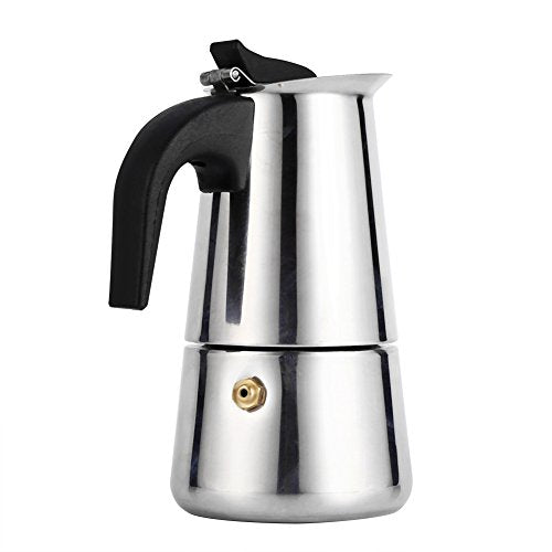  Stovetop Espresso Maker, 100ml/200ml/300ml/450ml Stainless Steel Moka Pot Cup Coffee Maker Stove Home Office Use (100ml)