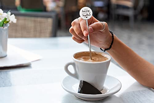 PZJIEAN Still Having Coffee Together, Funny Engraved Stainless Coffee Stir Sticks With Gift Box, Coffee Beverage Stirrer Accessories, Gifts For Women, Men, Friends, Coworker, Coffee Lover