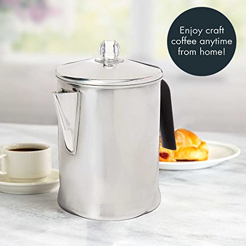  Today Aluminum Stove Top Percolator Maker Durable, Brew Coffee On Stovetop, 9 Cup