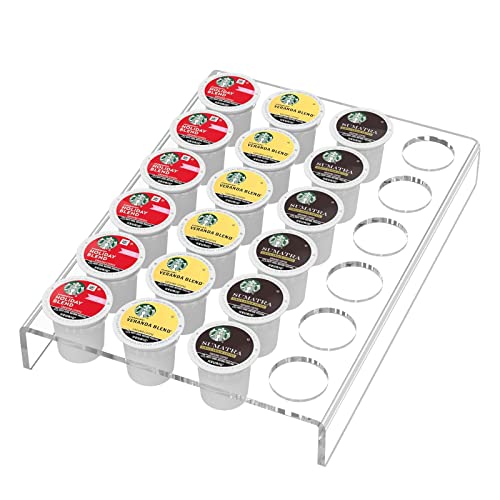  Acrylic K Cup Drawer Organizer, Clear K Cup Organizer Tray For Drawer Or Countertop Storage, Hold 24 Coffee Capsules,K Cup Coffee Pod Holder For Office And Kitchen K Cup Storage (9.6x13.2Inches)