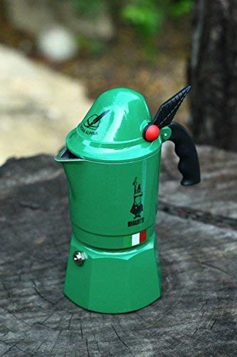 Bialetti - Moka Express Alpina: Iconic Stovetop Espresso Maker, Moka Pot 3 Cups (4.3 Oz - 130 Ml), Aluminium, Green