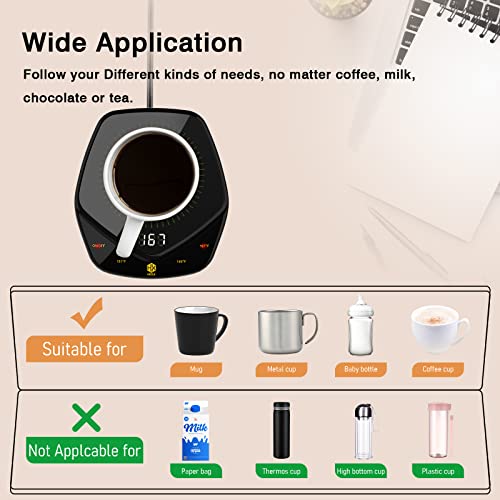  Mug Warmer Coffee Warmer For Desk Heater Accessories 131℉/149℉/167℉ Adjustable Temperature 25W 4h Auto Shut Off-Setting Cup Warmer For Coffee, Beverage, Milk, Tea, Water (Mug Not Included)