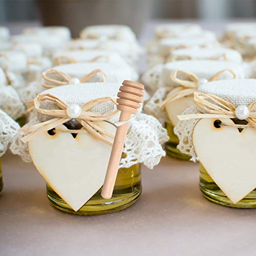  51 PCS Honey Dipper, 3 Inch Mini Wooden Honeycomb Sticks, Small Honey Stirrer Stick, Honey Sticks For Honey Jar Dispense Drizzle Honey And Wedding Party Favors Gift