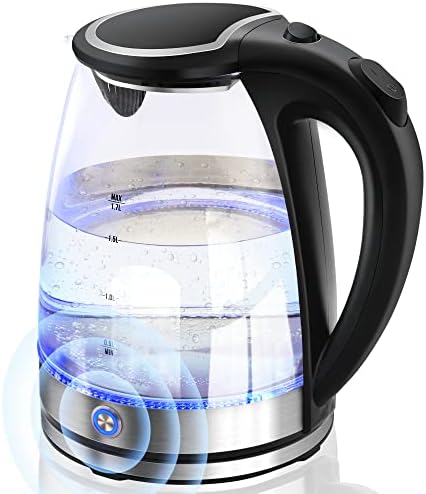  Electric Kettle - 1.7L Hot Water Boiler - Glass Tea Kettle With Wide Opening And Led Indicator, Auto Shut-Off And Boil-Dry Protection - Series 9460