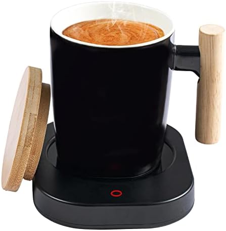  Mug Warmer With Mug Set - HOWAY Coffee Cup Warmer For Desk Auto Shut Off Keeps Tea Warm And Hot, 2 Temperature Settings