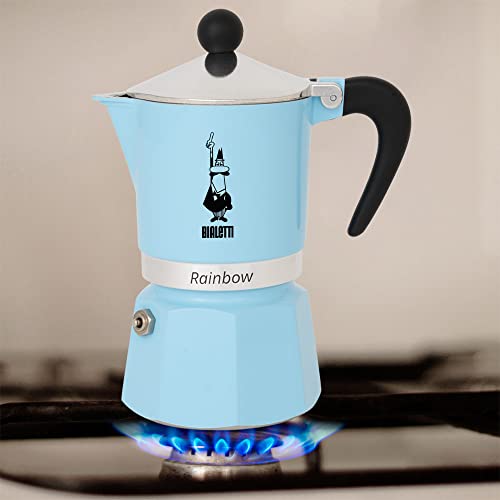 Bialetti 5043 Rainbow Espresso Maker, Light Blue, 30 X 20 X 15 Cm