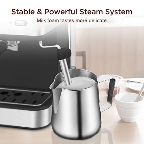  Espresso Machine Coffee Machine 20 Bar Pump Cappuccino Latte Maker With ESE POD Capsules Filter&Milk Frother Steam Wand, 1.5L Water Tank, For Home Barista, Stainless Steel 950W