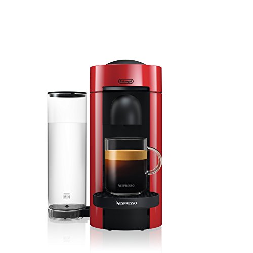  Nespresso VertuoPlus Coffee And Espresso Machine By De'Longhi With Milk Frother, 40 Ounces,Cherry Red