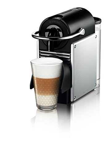 Nespresso Pixie Coffee And Espresso Machine By De'Longhi With Milk Frother, Aluminum, 34 Ounces