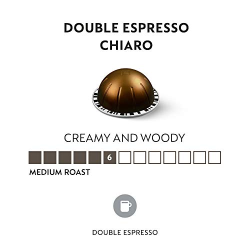 Nespresso Capsules VertuoLine, Melozio, Medium Roast Coffee, 30 Count Coffee Pods, Brews 7.8oz & Capsules VertuoLine, Double Espresso Chiaro,Medium Roast Espresso Coffee, Coffee Pods, 30 Count