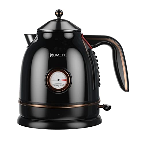  Lectric Tea Kettle, 1.7L Hot Water Boiler With Thermometer, 1800W Heater Kettles With LED Light, Fast Boiling, Auto Shut Off Kettle For Coffee