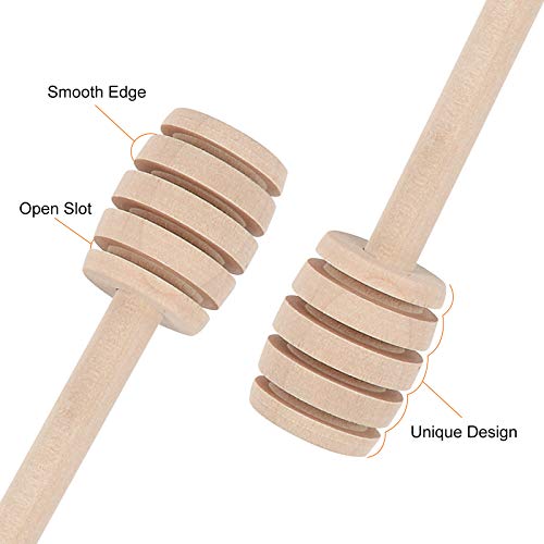  51 PCS Honey Dipper, 3 Inch Mini Wooden Honeycomb Sticks, Small Honey Stirrer Stick, Honey Sticks For Honey Jar Dispense Drizzle Honey And Wedding Party Favors Gift