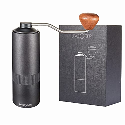  Manual Coffee Grinder With Adjustable Settings, SUS420 Burr Hand Crank Coffee Grinder, Portable Mill Faster Grinding Efficiency Espresso To Coarse For Italian Coffee, French Press - Black